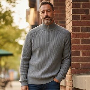 Ted Baker Men's Charcoal Zip-Up Sweater